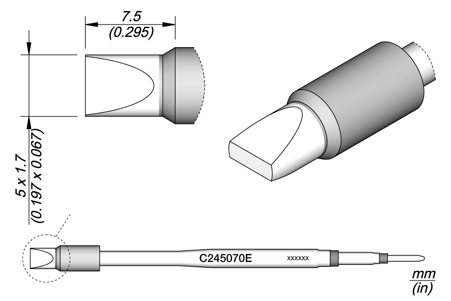 C245070E - Chisel Cartridge 5 x 1.7